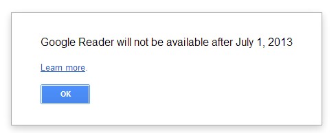 Google Reader lukker